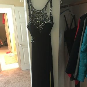 Cache navy blue maxi dress size 6.